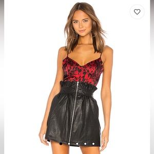 by the way Kaia Underwire Bodysuit in Red Leopard